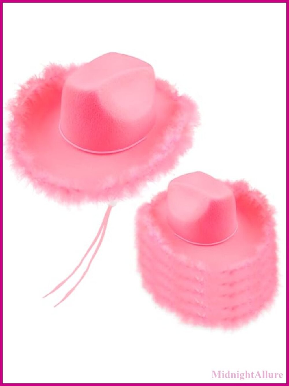 6 Pack Felt Cowboy Hats with Feathers for Women Western Party Costume